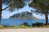 The rock of Monemvasia - attached to the Peloponnese by the causeway shown on the right of the photograph