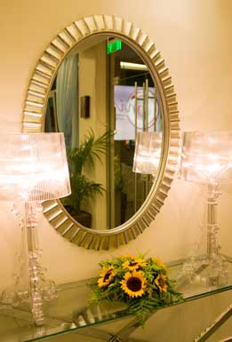 Mirror and flowers at Onira boutique