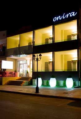 Outside of Onira boutique at night