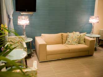 Sofa in living room at Onira Boutique